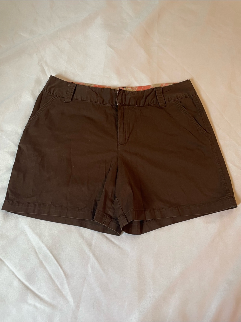St. John's Bay Women’s Stretch Flat Front Shorts - Dark Brown, Size 14